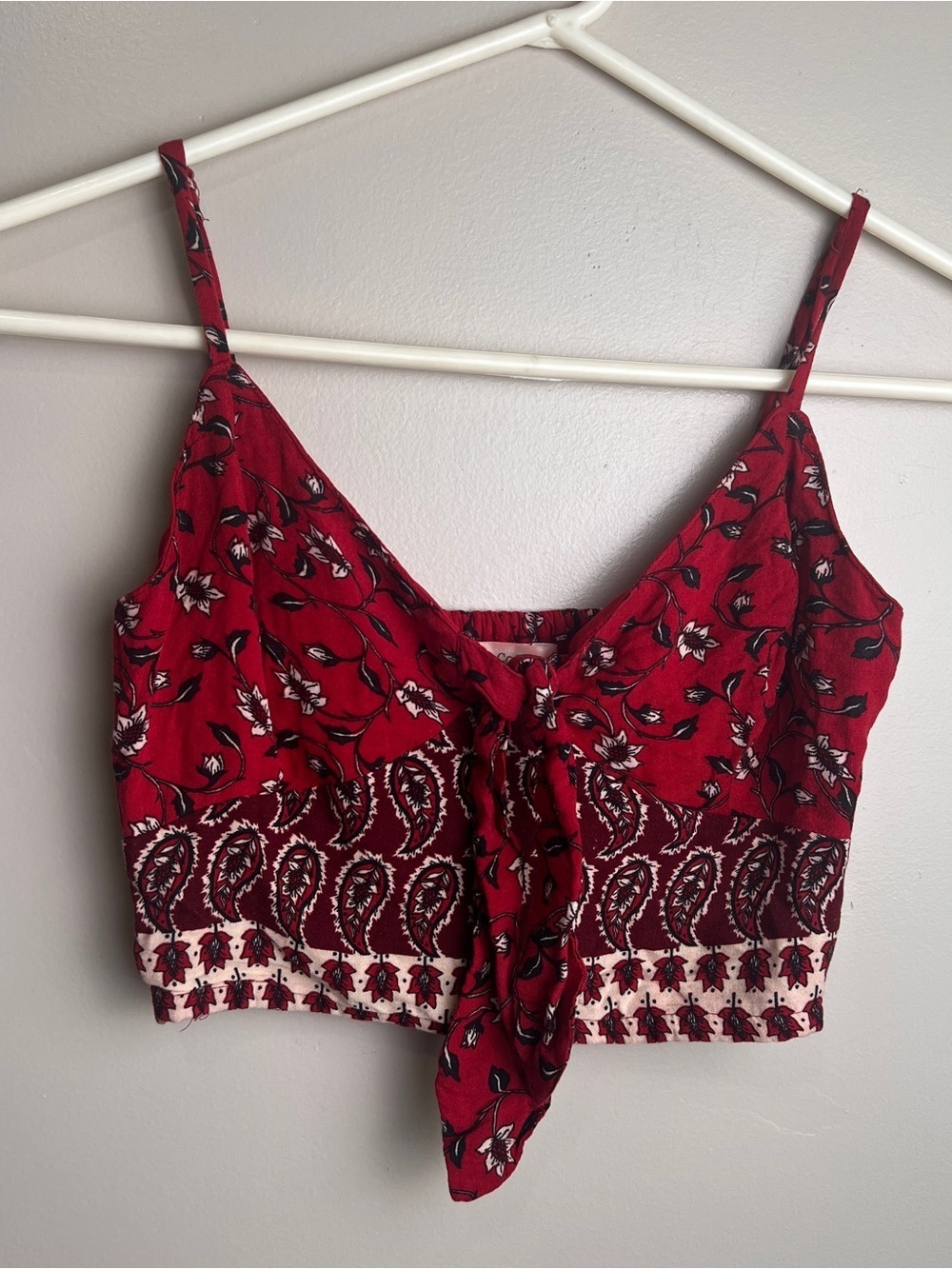 B.O.G Collective Red Floral Print Crop Top Size XS